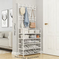 Multifunctional Storage Rack 5-Tier Freestanding Coat & Shoe Rack Entryway Shelf - Heavy-Duty Double Row Shoe Organizer